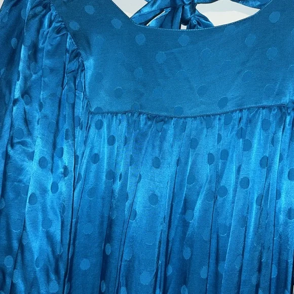 Anthropologie Happy Nature polka dot satin maxi boho dress L EUC - Picture 6 of 6